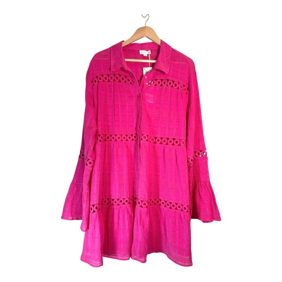 Anne Cole Cotton Bell-Sleeve Cover-Up Tunic NWT - Picture 2 of 5